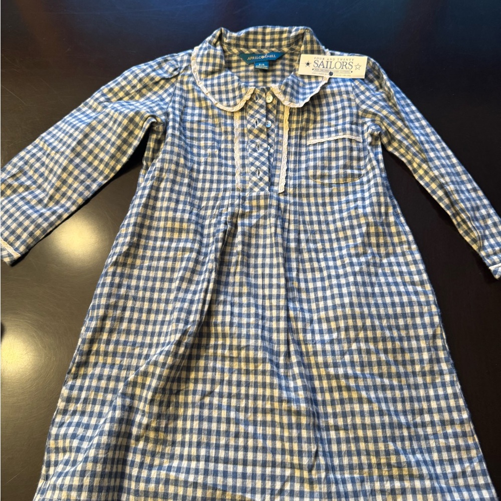 April Cornell Kids Dress in Blue and White Gingham